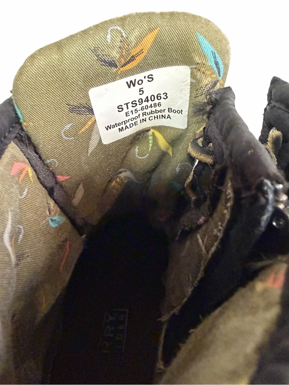 Sperry Black Duck Boots with Brown Trim
